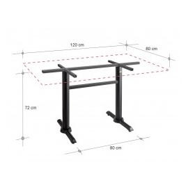 Base pedestal doble poste para mesa de...