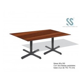 Mesa 90x180 cm para comedor industrial con...
