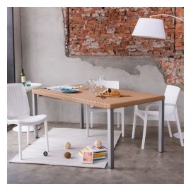 Mesa Oslo 95x175 resina patron tipo ratan