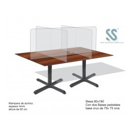 Mesa 90x180 cm para comedor industrial con...
