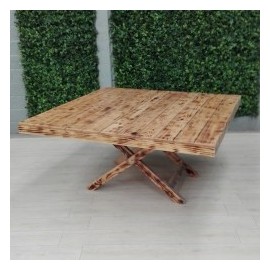Mesa tablon cuadrado de madera 150 cm