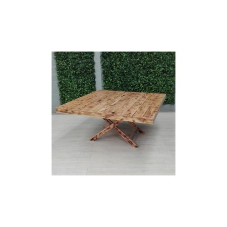Mesa tablon cuadrado de madera 150 cm